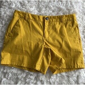 Gap Aubrey Mustard Yellow Chino-Style Mid-Rise Shorts Size 10 Women’s EUC